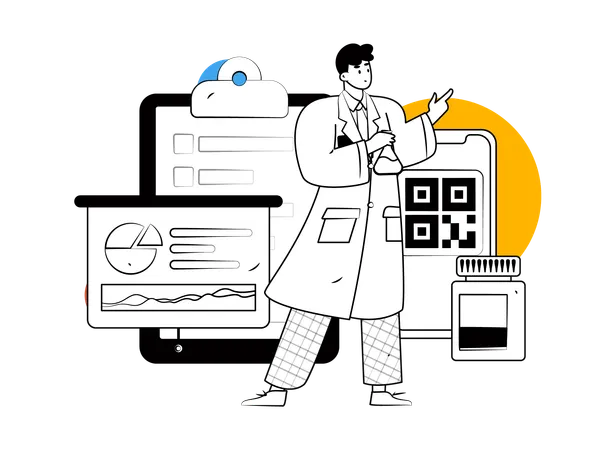 Doctor giving medicine  Illustration