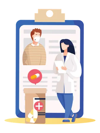Doctor giving medicine Prescription Illustration