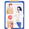 illustration for doctor giving medicine prescription