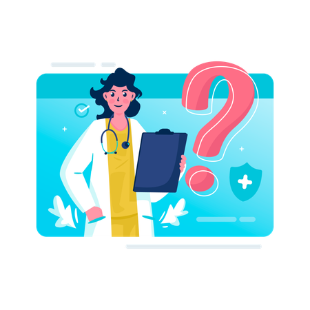 Doctor giving online answer  Illustration