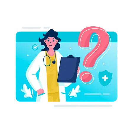 Doctor giving online answer  Illustration