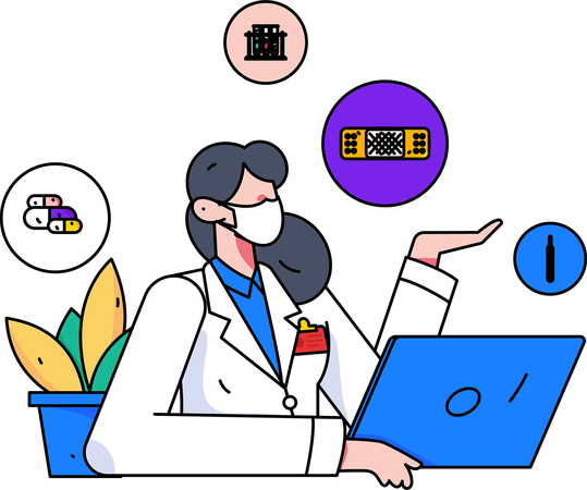 Doctor giving online consultation  Illustration