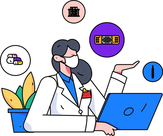 Doctor giving online consultation  Illustration