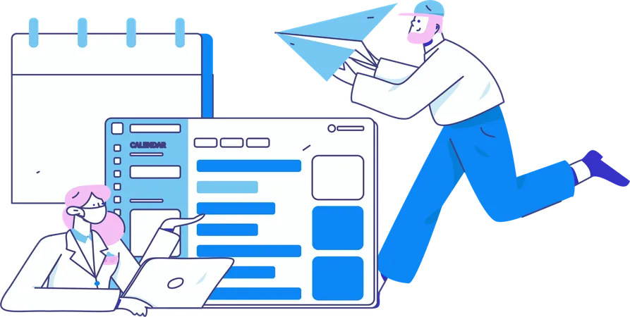 Doctor giving online health service  Illustration