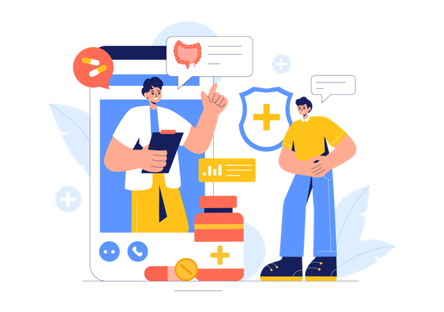 Doctor giving online medical advice  Illustration