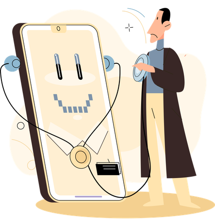 Doctor giving online medical consultation  Illustration