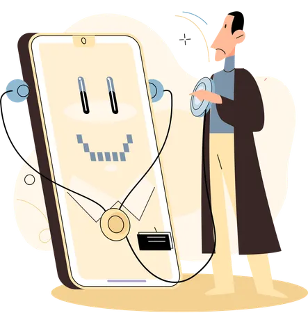 Doctor giving online medical consultation  Illustration
