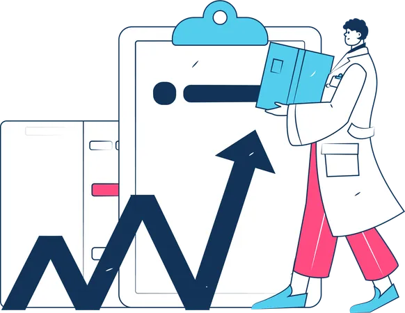 Doctor giving online medical prescription  Illustration