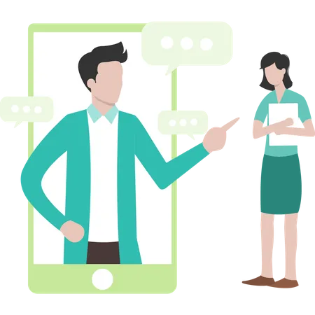 Doctor giving online medical service  Illustration