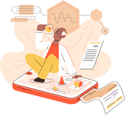 Doctor giving online medical service  Illustration