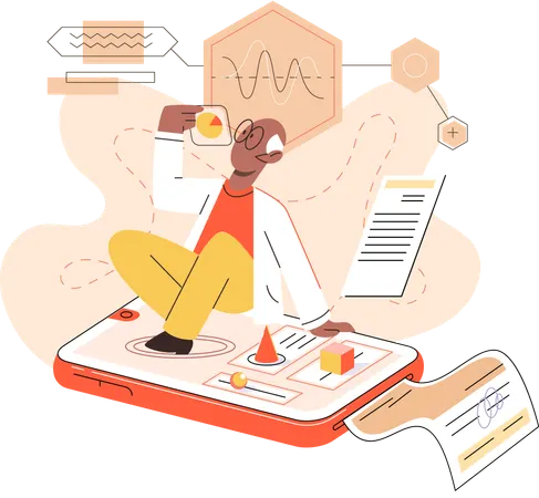 Doctor giving online medical service  Illustration