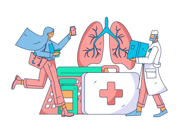 Doctor giving online medicine  Illustration