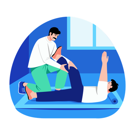 Doctor giving Physical therapy  Illustration