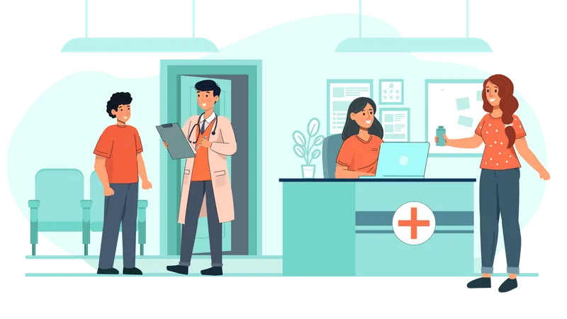 Doctor  giving prescription  Illustration