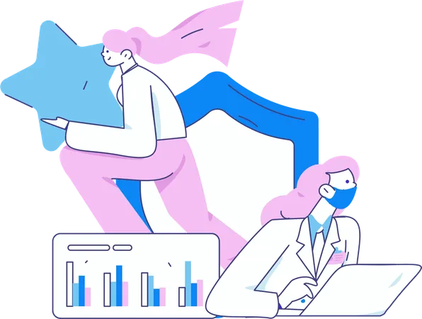 Doctor giving services to patient  Illustration