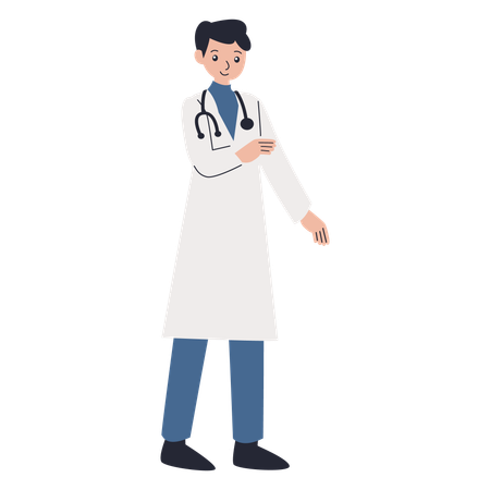 Doctor giving standing pose  Illustration