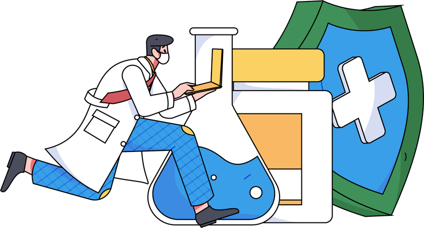 Doctor giving virtual healthcare tips  Illustration