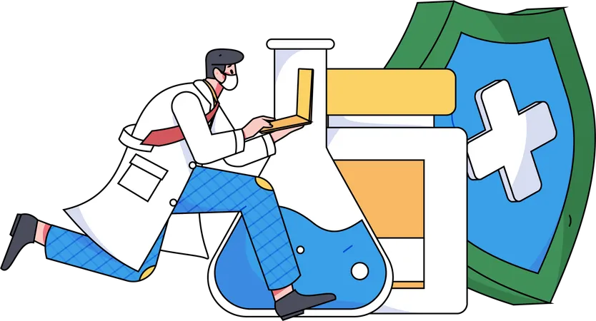 Doctor giving virtual healthcare tips  Illustration