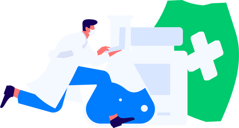 Doctor giving virtual healthcare tips  Illustration