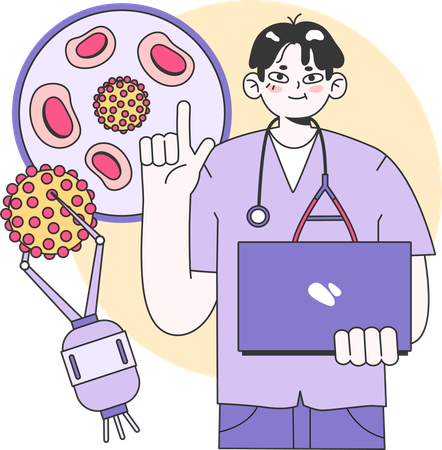 Doctor guides for covid virus  Illustration