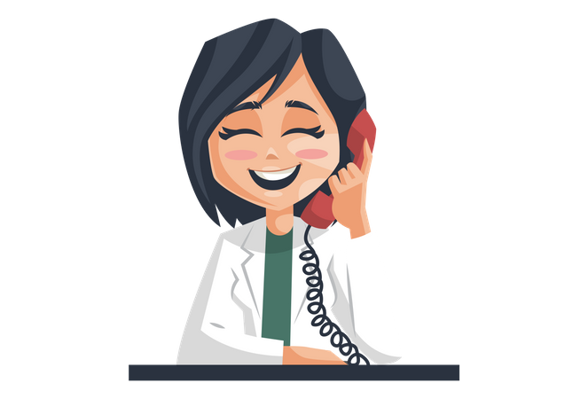 Doctor hablando por telefono  Ilustración