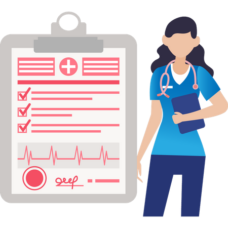 Doctor has legal documents  Illustration