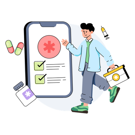 Doctor Healthcare App  Illustration