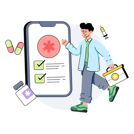 Doctor Healthcare App  Illustration