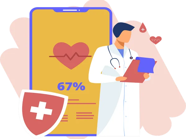 Doctor Healthcare App  Illustration