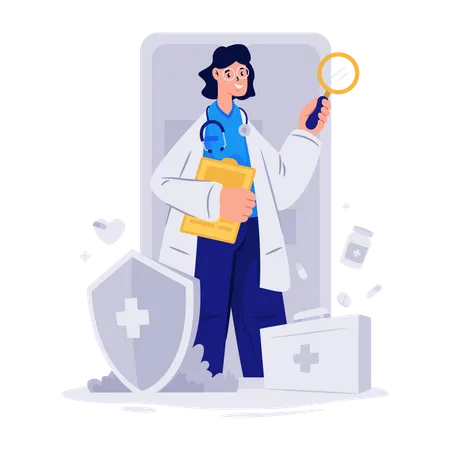 Doctor Healthcare App  Illustration