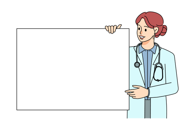 Doctor holding blank board  Illustration