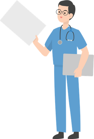 Doctor holding board  Illustration