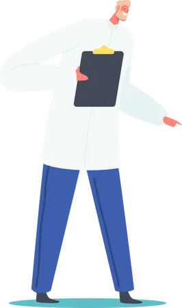 Doctor holding clipboard Illustration