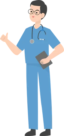 Doctor holding diary  Illustration