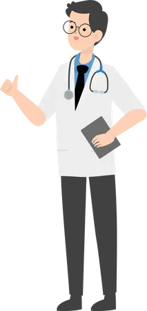 Doctor holding diary  Illustration