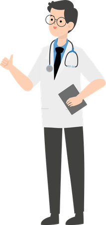 Doctor holding diary  Illustration