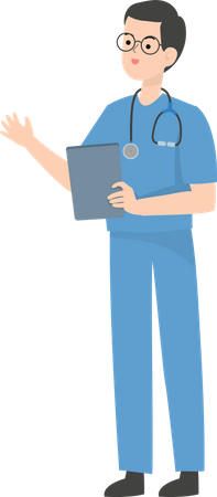 Doctor holding file  Illustration