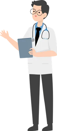 Doctor holding file  Illustration