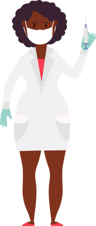 Doctor holding injection Illustration