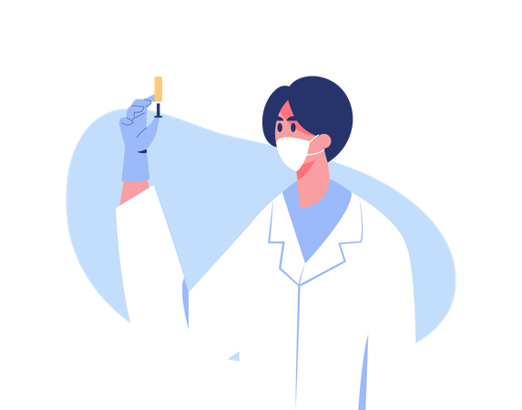 Doctor holding injection  Illustration