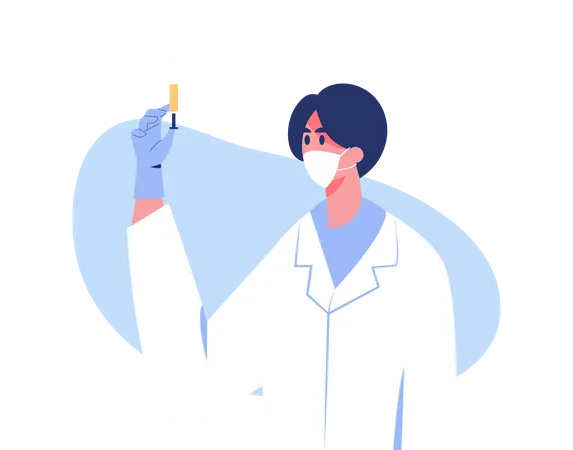 Doctor holding injection  Illustration