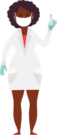 Doctor holding injection  Illustration