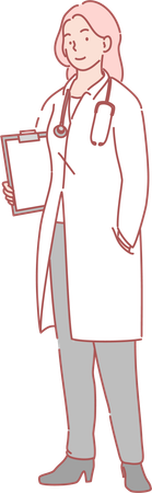 Doctor holding medical clipboard  Illustration