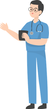 Doctor holding notes  Illustration