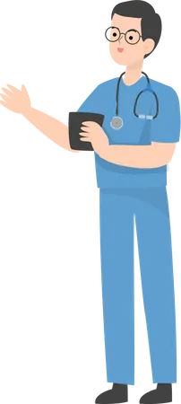 Doctor holding notes  Illustration