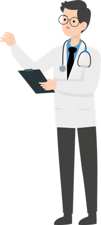 Doctor holding patient report  Illustration