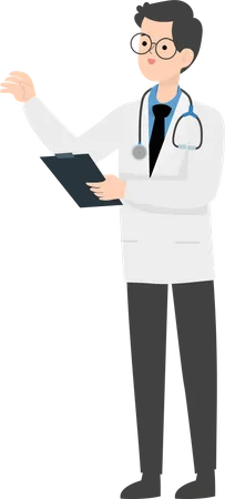 Doctor holding patient report  Illustration