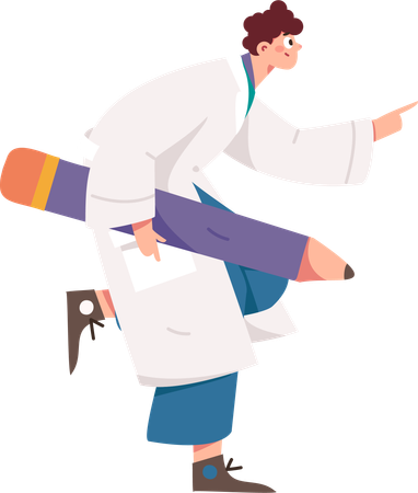 Doctor holding pencil for making report  Illustration