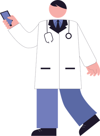 Doctor holding Phone  Illustration