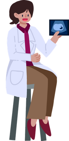 Doctor holding pregnancy report  Illustration